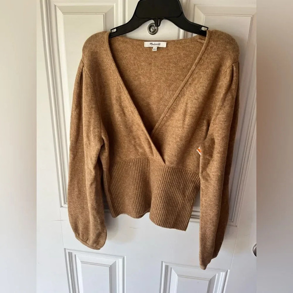 Madewell Wrap V Neck Pullover Sweater Coziest Yarn Womens Size Large nwot - Picture 6 of 10